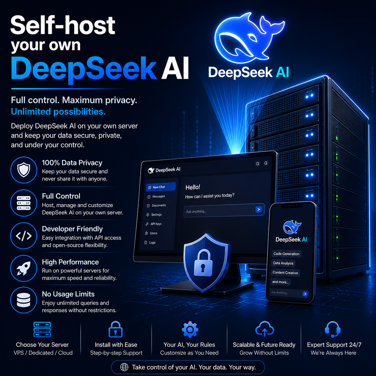 Self-host DeepSeek AI on Reseller99 server infrastructure
