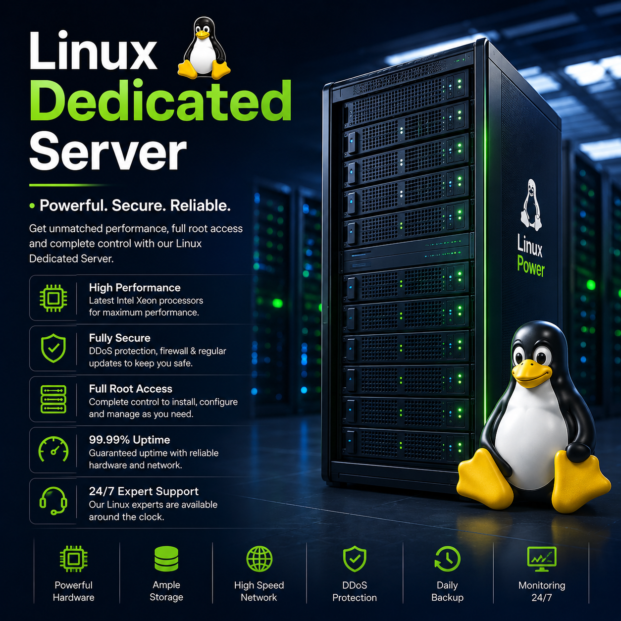 Linux dedicated server infrastructure